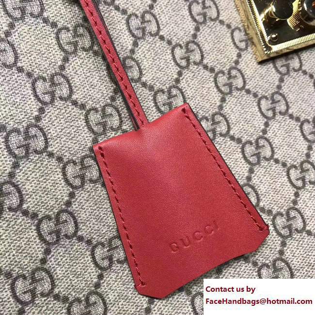 Gucci Padlock GG Supreme Canvas Shoulder Medium Bag 479197 Red 2017 - Click Image to Close
