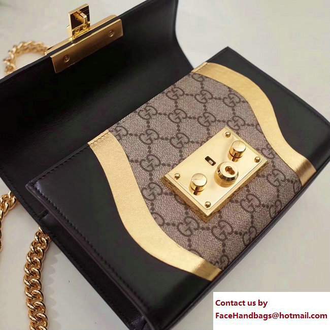 Gucci Padlock Shoulder Small bag 432182 Black/Metallic Gold 2017