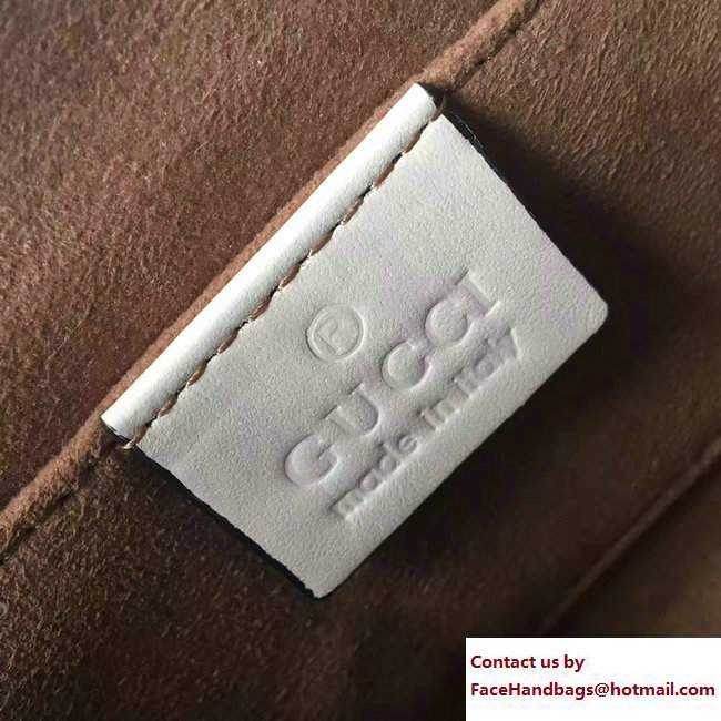 Gucci Padlock Shoulder Small bag 432182 GG Supreme Pearl Studs White 2017 - Click Image to Close