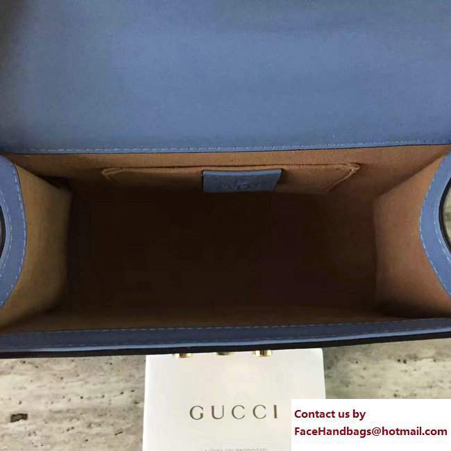 Gucci Padlock Shoulder Small bag 432182 Rose Embroidered Sequins Light Blue 2017 - Click Image to Close