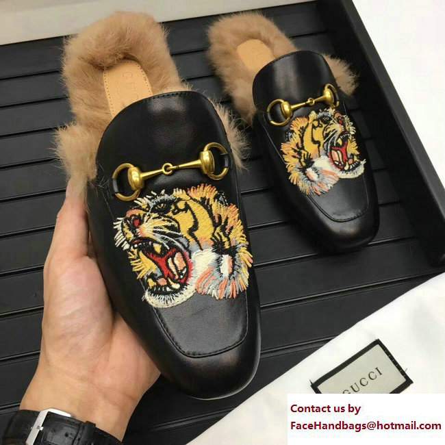 Gucci Princetown Fur Men's Slipper 451209 Tiger 2017 - Click Image to Close