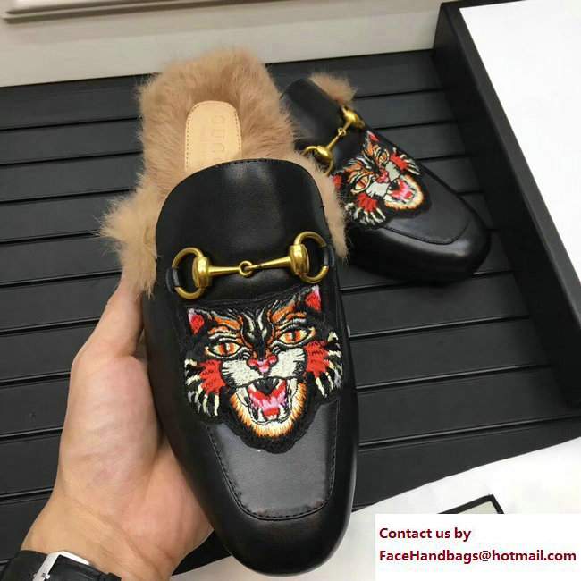 Gucci Princetown Fur Men's Slipper 478285 Angry Cat2017 - Click Image to Close
