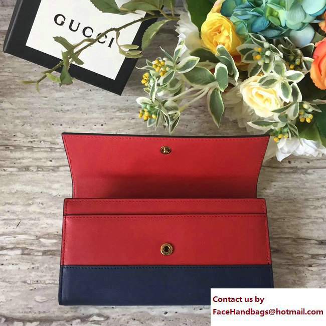 Gucci Queen Margaret Leather Continental Wallet 476064 White/Red/Blue 2017 - Click Image to Close