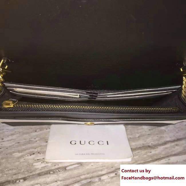 Gucci Queen Margaret Leather Leather Mini Bag 476079 Black/White 2017 - Click Image to Close