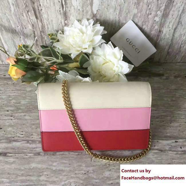 Gucci Queen Margaret Leather Leather Mini Bag 476079 White/Pink/Red 2017