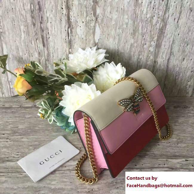 Gucci Queen Margaret Leather Leather Mini Bag 476079 White/Pink/Red 2017 - Click Image to Close