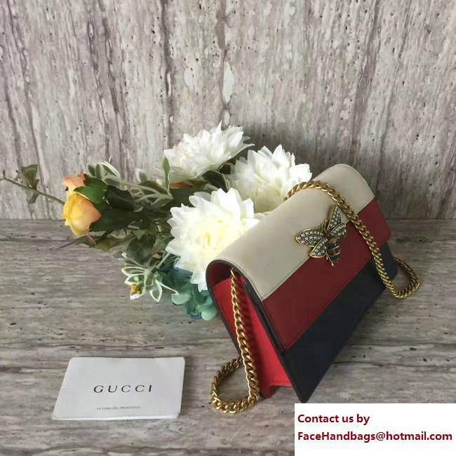 Gucci Queen Margaret Leather Leather Mini Bag 476079 White/Red/Blue 2017