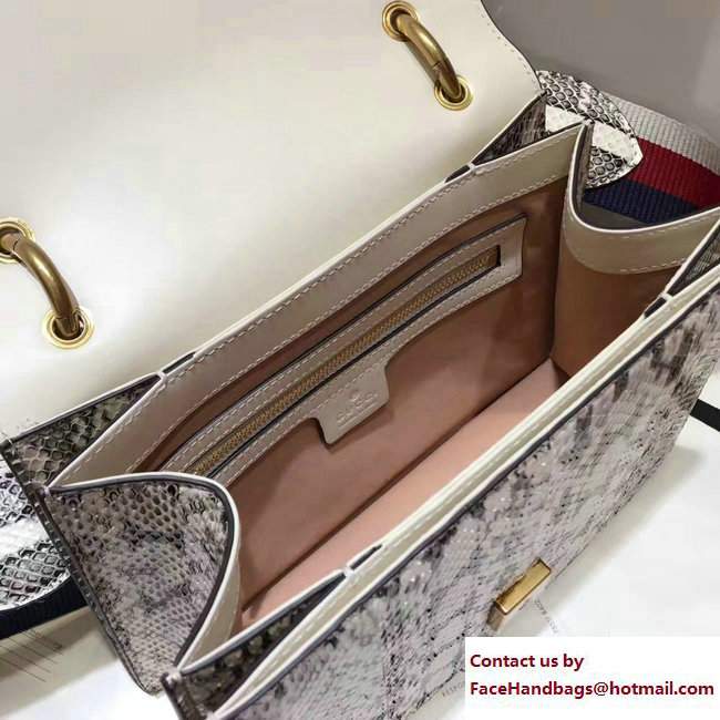 Gucci Queen Margaret Snakeskin Metal Bee Detail Top Handle Bag 476541 2017