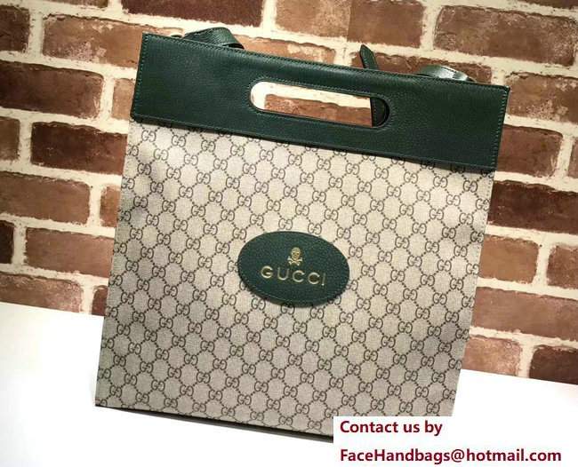 Gucci Soft GG Supreme Tote Bag 463491 Green 2017 - Click Image to Close