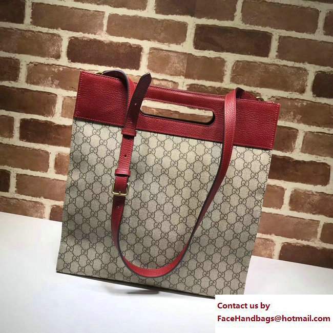 Gucci Soft GG Supreme Tote Bag 463491 Red 2017