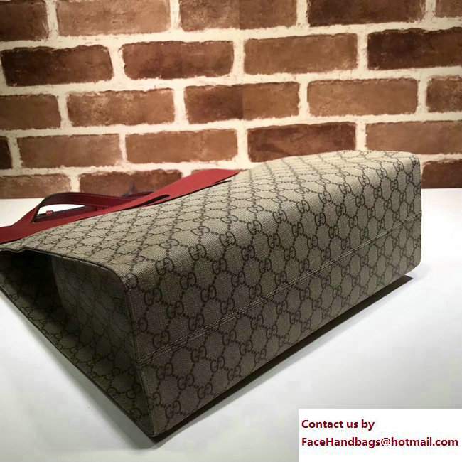 Gucci Soft GG Supreme Tote Bag 463491 Red 2017 - Click Image to Close