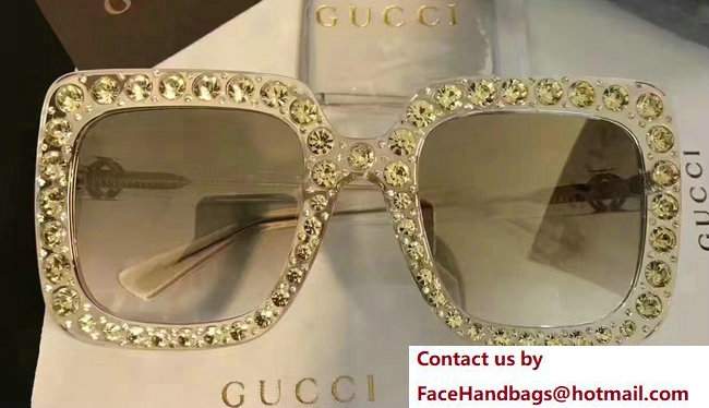Gucci Square-Frame Metal Sunglasses 470461 02 2017 - Click Image to Close
