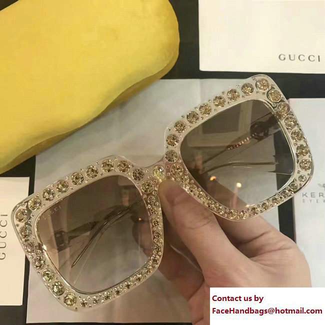 Gucci Square-Frame Metal Sunglasses 470461 02 2017 - Click Image to Close