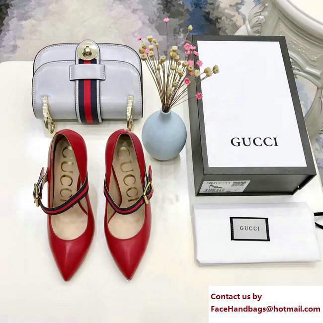 Gucci Sylvie Web Point Toe Ballet Flats/Pumps Red 2017 - Click Image to Close