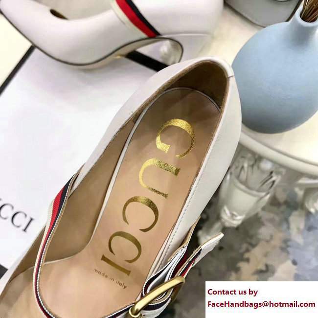Gucci Sylvie Web Point Toe Ballet Flats/Pumps White 2017 - Click Image to Close