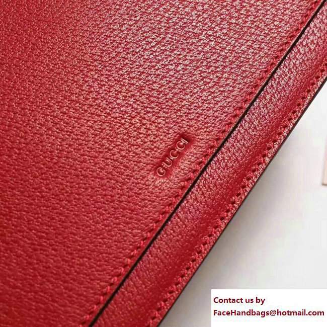 Gucci Web Embroidered Floral Dionysus Leather Shoulder Medium Bag 403348/400235 Red 2017