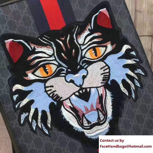 Gucci Web GG Supreme Backpack Bag 478324 Angry Cat 2017 - Click Image to Close