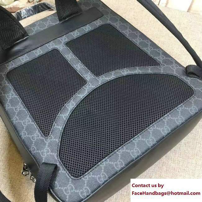 Gucci Web GG Supreme Backpack Bag 478324 Black/Gray 2017 - Click Image to Close