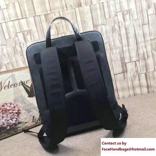 Gucci Web GG Supreme Backpack Bag 478324 Black/Gray 2017