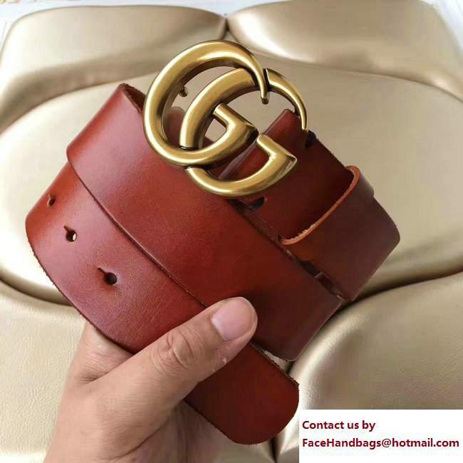 Gucci Width 38mm Double G Buckle Belt red with gold hardware