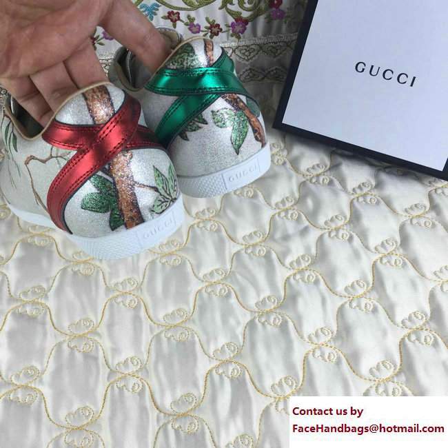 Gucci silver tian sneakers - Click Image to Close