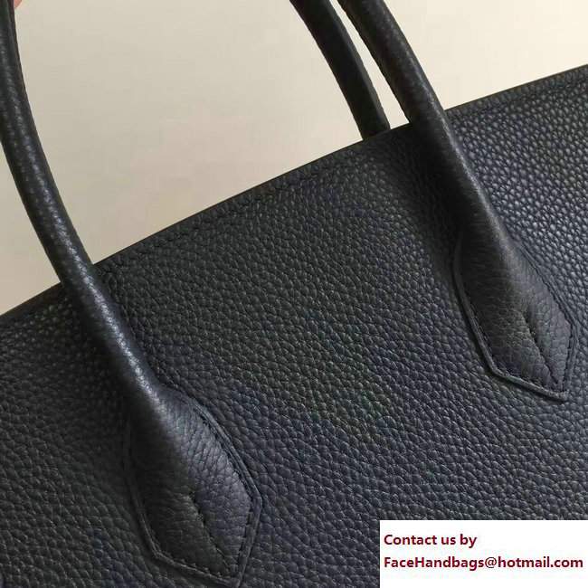 Hermes Clemence Leather Birkin 25/30/35cm Bag Black/Fuchsia with Gold Hardware