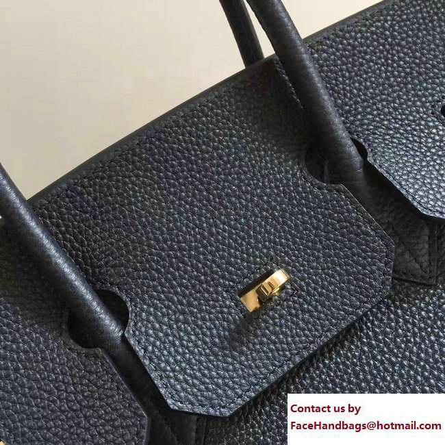 Hermes Clemence Leather Birkin 25/30/35cm Bag Black with Gold Hardware - Click Image to Close