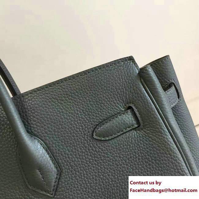 Hermes Clemence Leather Birkin 25/30/35cm Bag Dark Gray with Gold Hardware