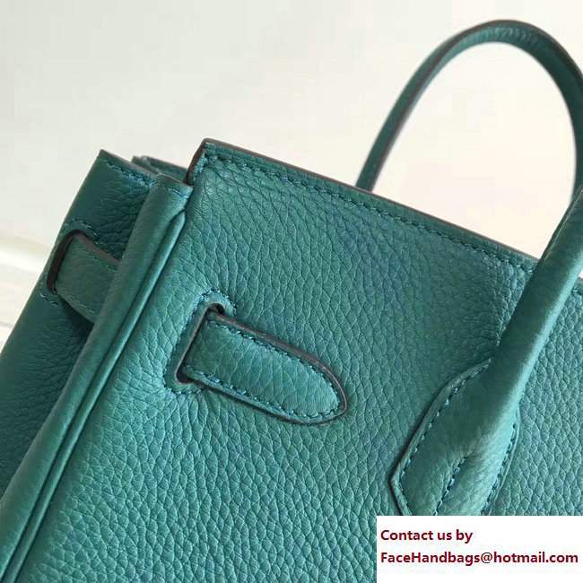Hermes Clemence Leather Birkin 25/30/35cm Bag Emerald Green with Silver Hardware