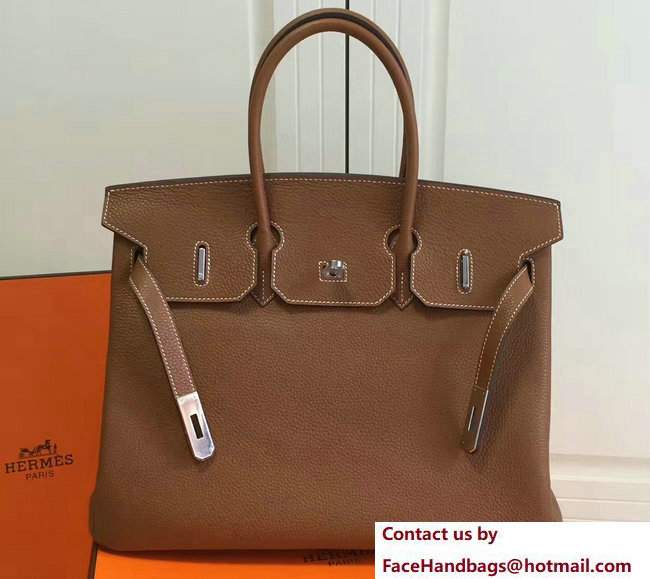 Hermes Clemence Leather Birkin 25/30/35cm Bag Khaki with Silver Hardware - Click Image to Close