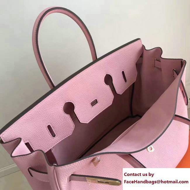 Hermes Clemence Leather Birkin 25/30/35cm Bag Pink with Gold Hardware