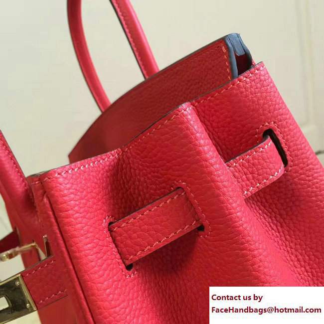 Hermes Clemence Leather Birkin 25/30/35cm Bag Red with Gold Hardware