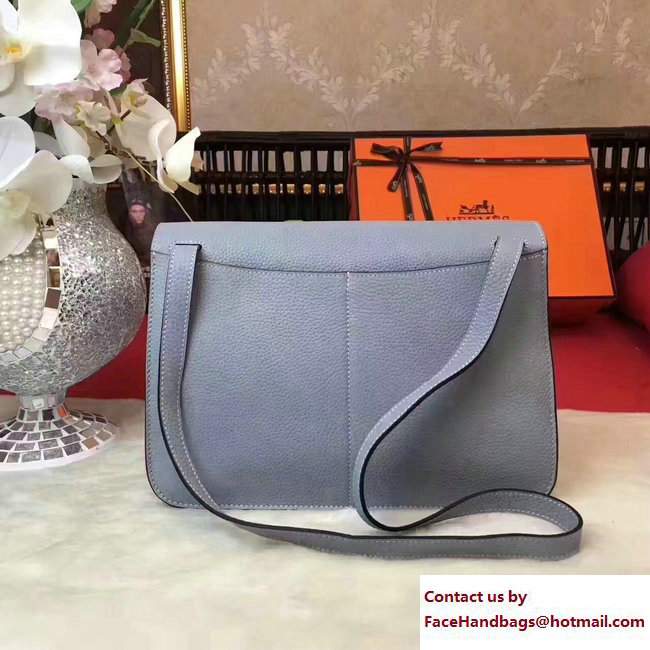 Hermes Halzan Tote Bag in Original Togo Leather Baby Blue - Click Image to Close