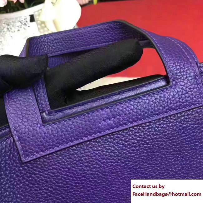 Hermes Halzan Tote Bag in Original Togo Leather Dark Purple