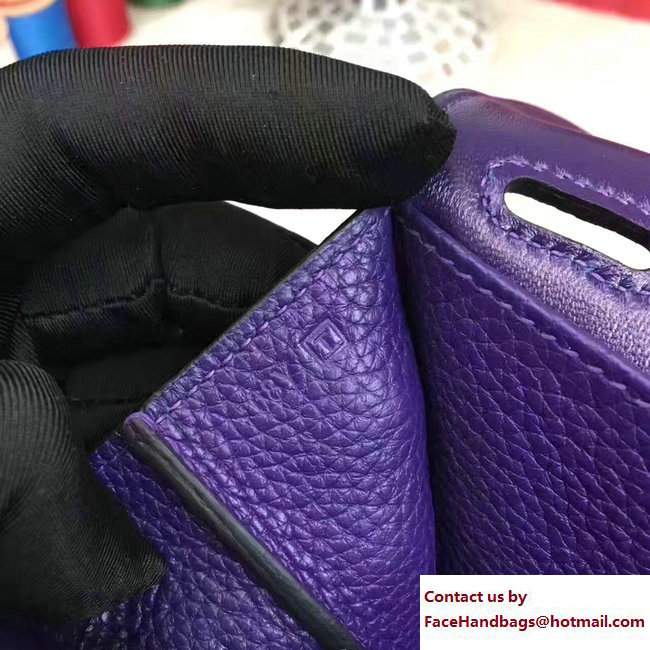 Hermes Halzan Tote Bag in Original Togo Leather Dark Purple
