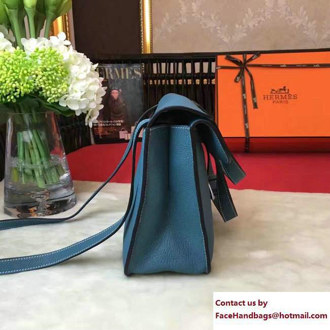 Hermes Halzan Tote Bag in Original Togo Leather Galicia Blue - Click Image to Close