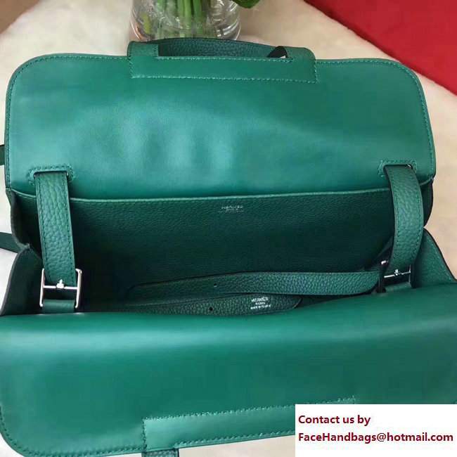 Hermes Halzan Tote Bag in Original Togo Leather Green