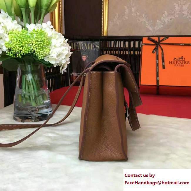 Hermes Halzan Tote Bag in Original Togo Leather Khaki