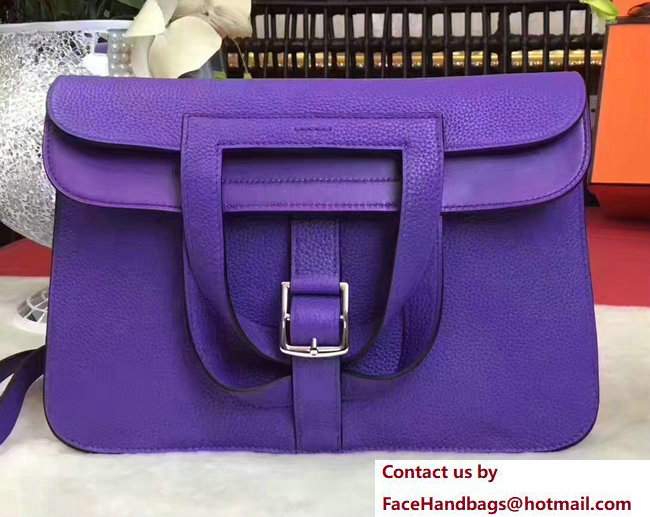 Hermes Halzan Tote Bag in Original Togo Leather Light Purple - Click Image to Close