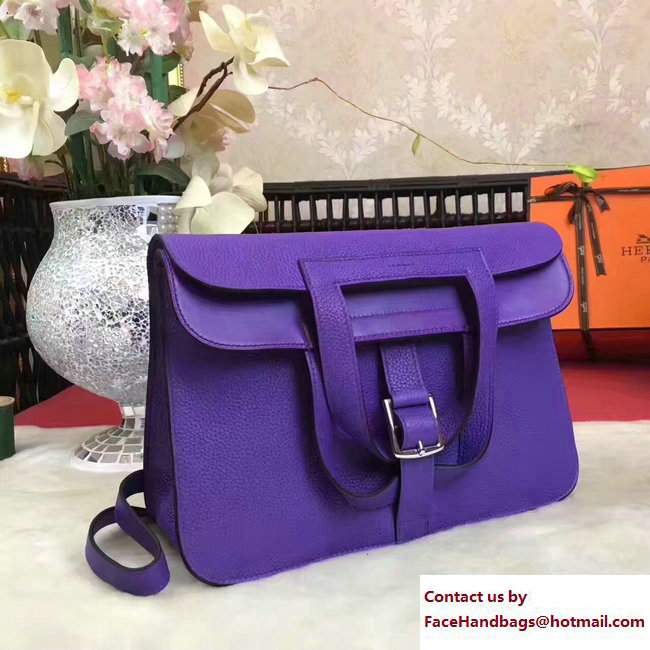 Hermes Halzan Tote Bag in Original Togo Leather Light Purple - Click Image to Close
