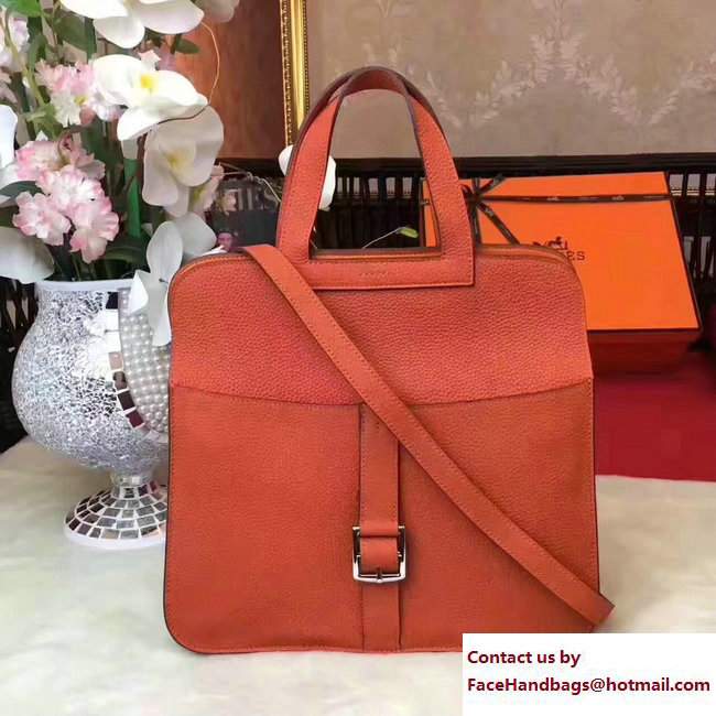 Hermes Halzan Tote Bag in Original Togo Leather Orange