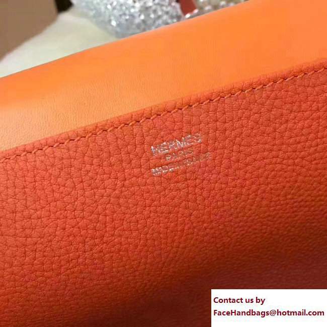 Hermes Halzan Tote Bag in Original Togo Leather Orange - Click Image to Close