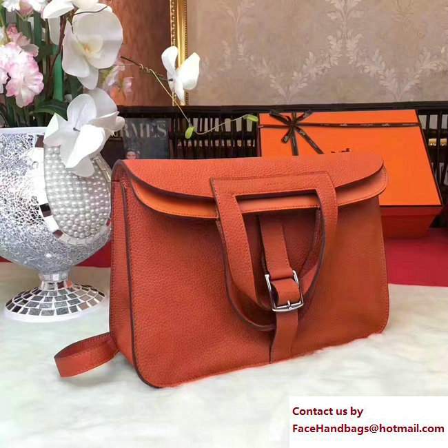 Hermes Halzan Tote Bag in Original Togo Leather Orange