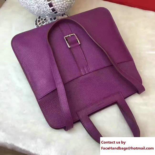 Hermes Halzan Tote Bag in Original Togo Leather Purple