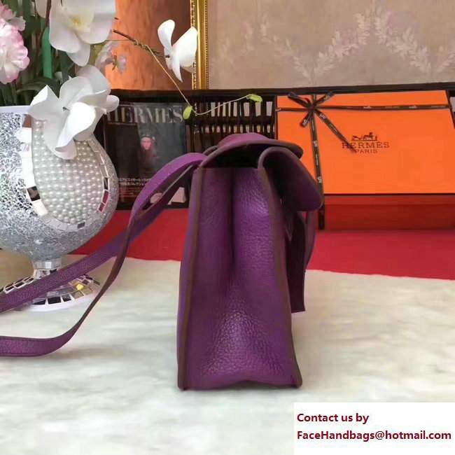 Hermes Halzan Tote Bag in Original Togo Leather Purple - Click Image to Close