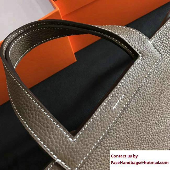 Hermes Leather Halzan Tote Bag Etoupe