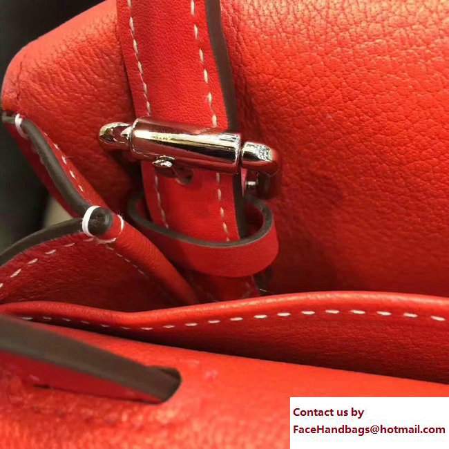 Hermes Mini Halzan Tote Bag in Original Swift Leather Red