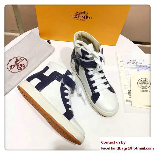 Hermes Player Sneakers Navy Blue/White 2017
