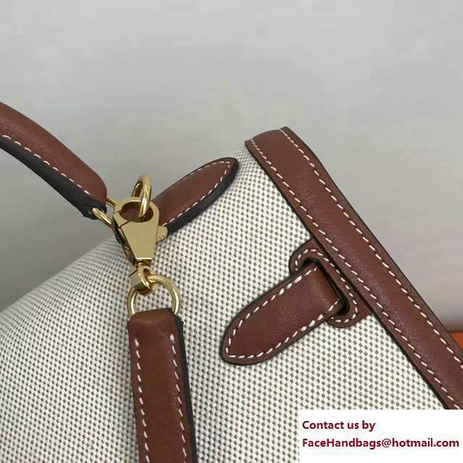 Hermes Swift Leather/Canvas Kelly 32cm Bag