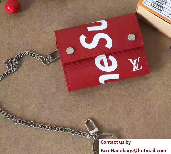 Louis Vuitton Epi Leather Supreme Key Chain Wallet Red 2017 - Click Image to Close